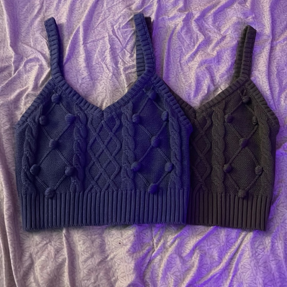 forever 21 cropped knitted tops